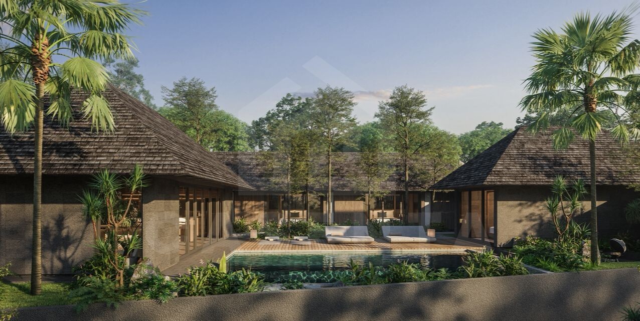 Outdoor area inside authentic Balinese villa in Ungasan