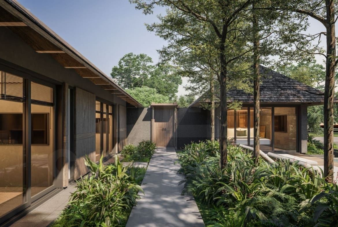 Outdoor area inside authentic Balinese villa in Ungasan