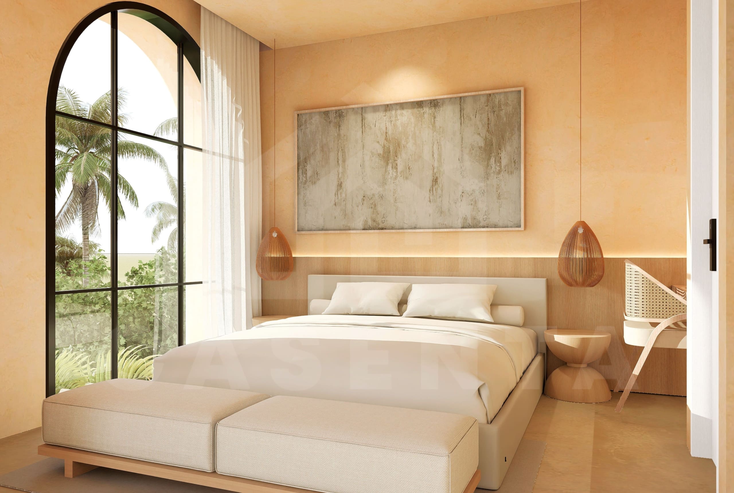 Bedroom inside gorgeous 2 bedroom villa in Uluwatu