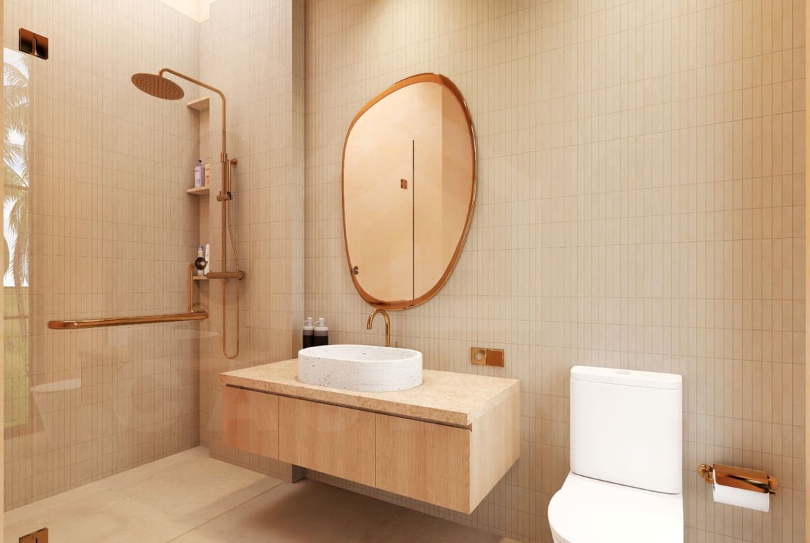 Bathroom inside gorgeous 2 bedroom villa in Uluwatu