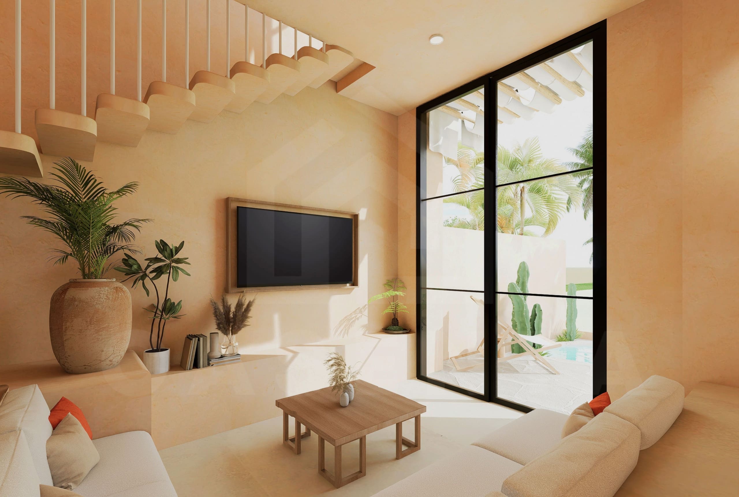 Living area inside stunning 1 bedroom villa in Uluwatu