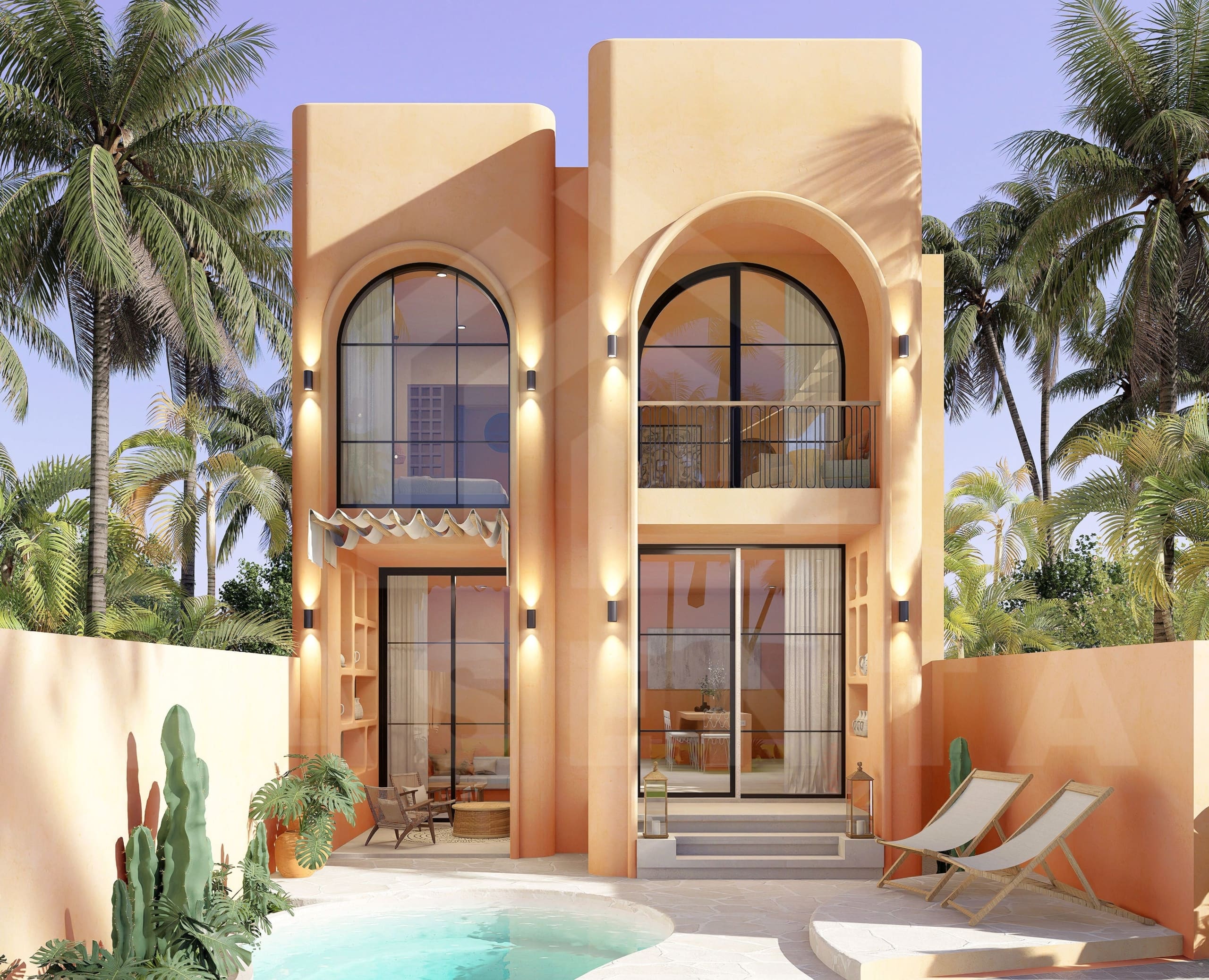 Facade of tasteful 3 bedroom villa in Uluwatu