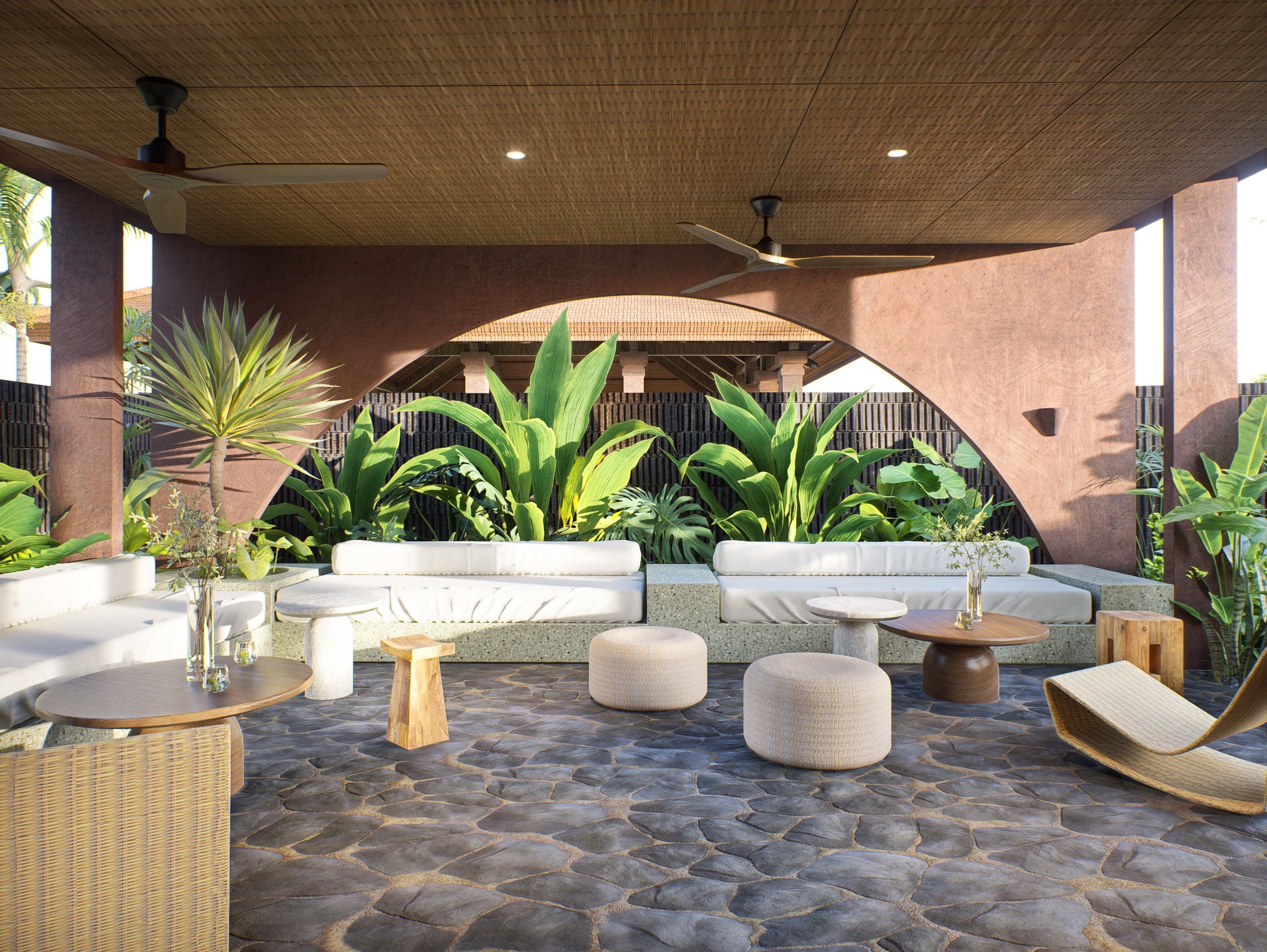 Common lounge inside boutique apartment in Buduk