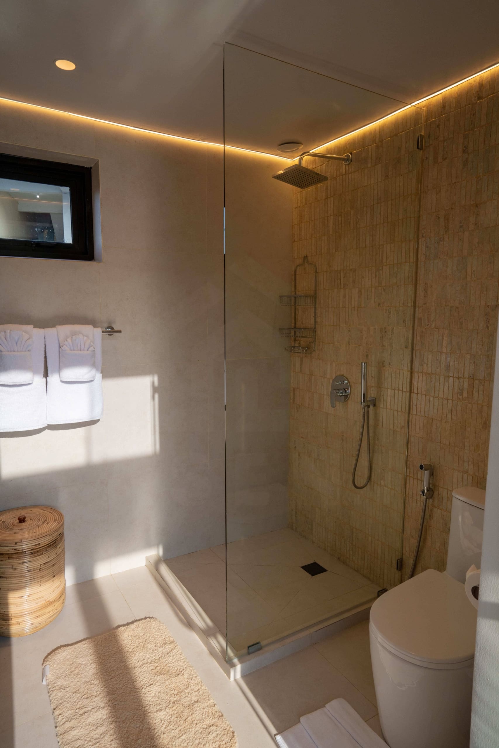 Bathroom inside stylish apartment in Babakan