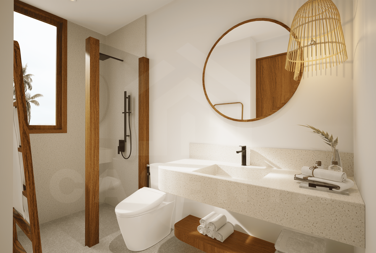 Bathroom inside exclusive 2 bedroom villa in Balangan