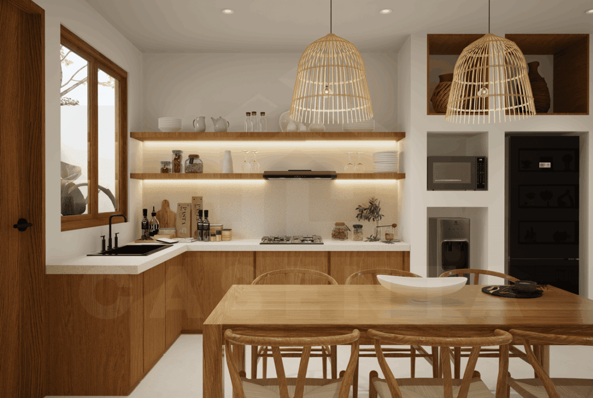 Kitchen/dining space inside exclusive 2 bedroom villa in Balangan