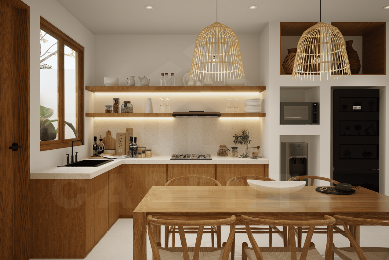 Kitchen/dining space inside exclusive 2 bedroom villa in Balangan