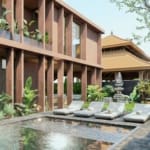 Outdoor area of boutique apartment in Buduk