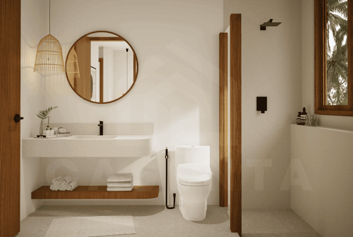 Bathroom inside exclusive 2 bedroom villa in the Bukit, Bali