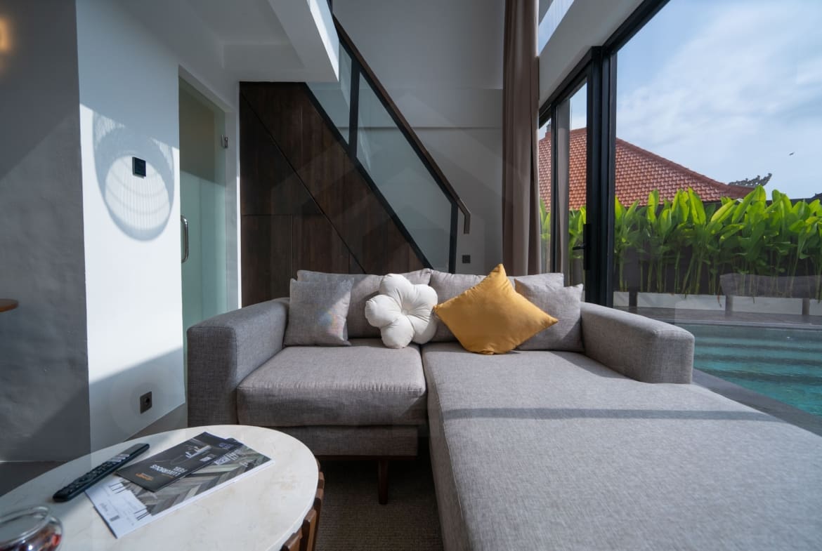 Living area inside stylish apartment in Babakan