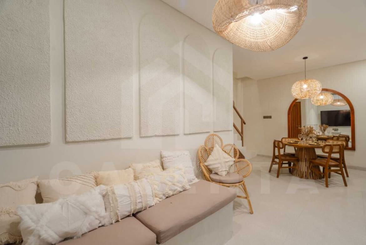 Living area inside charming Mediterranean villa in Ungasan