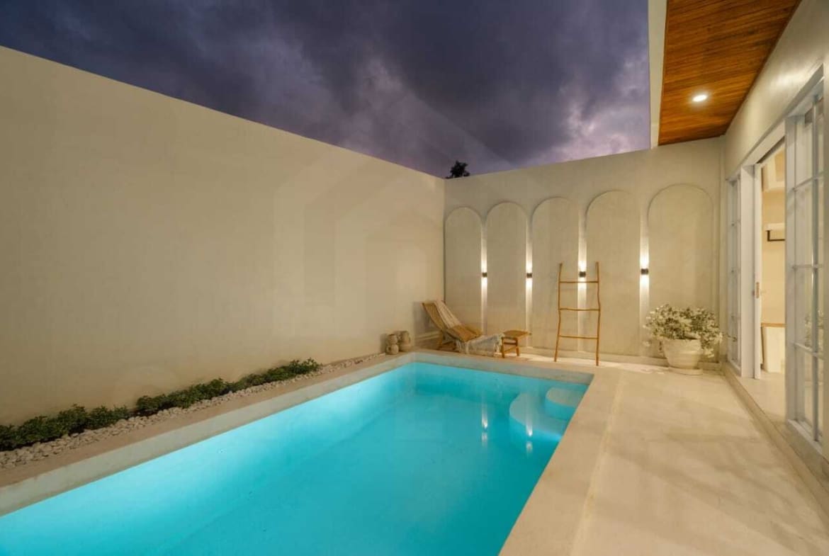 Outdoor area of charming Mediterranean villa in Ungasan