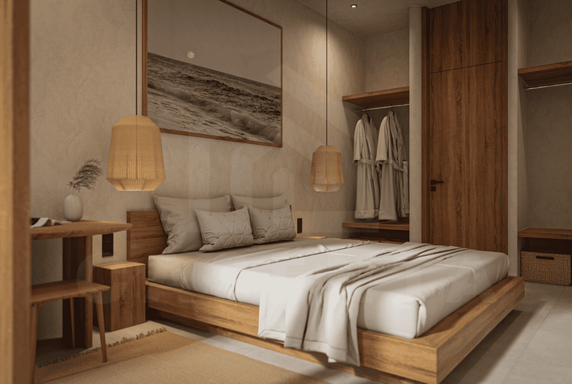 Bedroom inside convenient villa in Tumbak Bayuh