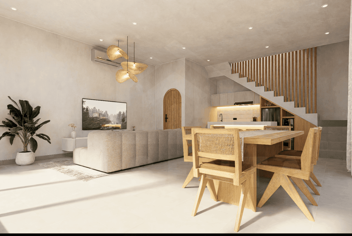 Bright living room in Balangan Bali villa