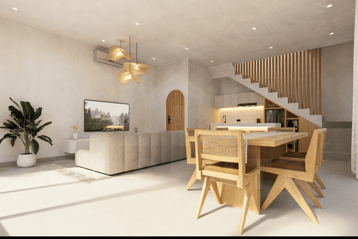 Bright living room in Balangan Bali villa