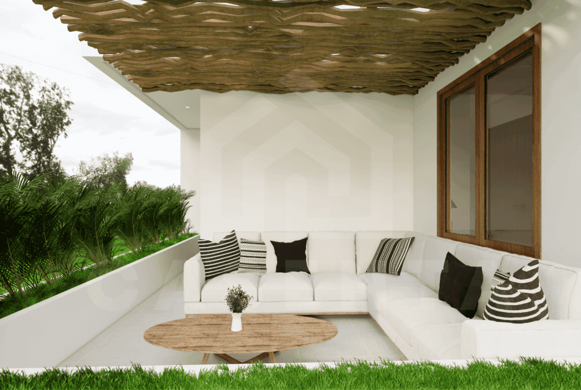 Balcony inside elegant villa in Uluwatu