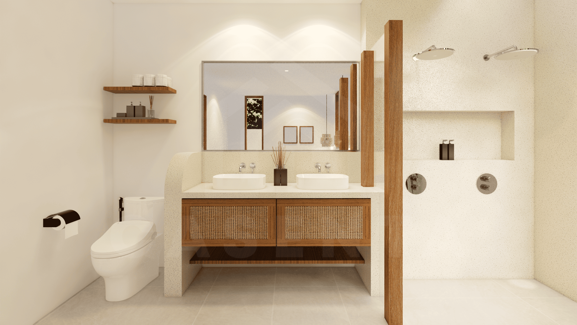 Bathroom inside elegant 3 bedroom villa in Uluwatu