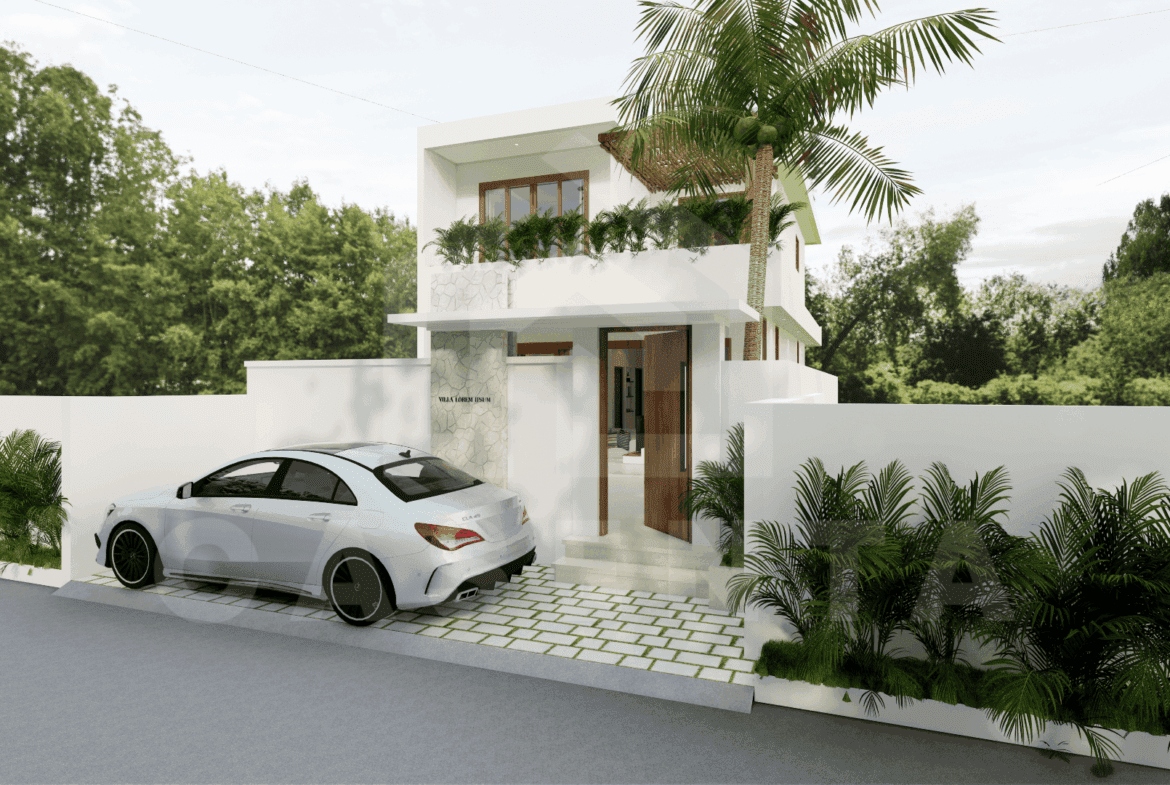 Facade of elegant villa in Uluwatu