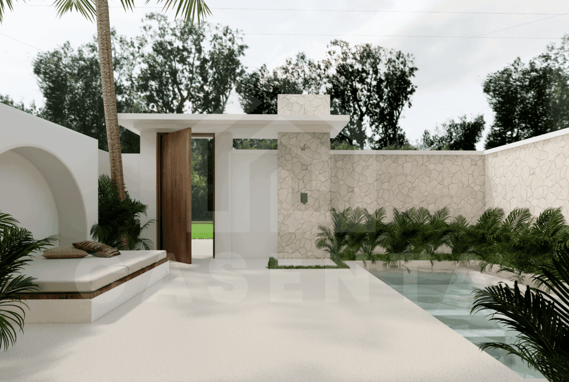 Outdoor area of elegant villa in Uluwatu