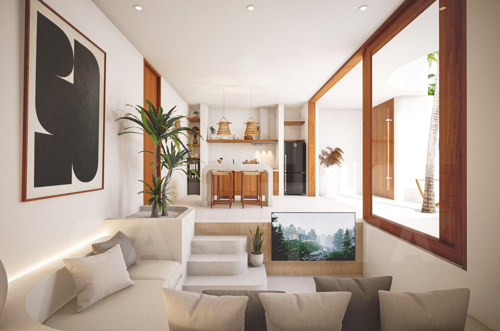 Modern Balangan villa for sale with open living and kitchen