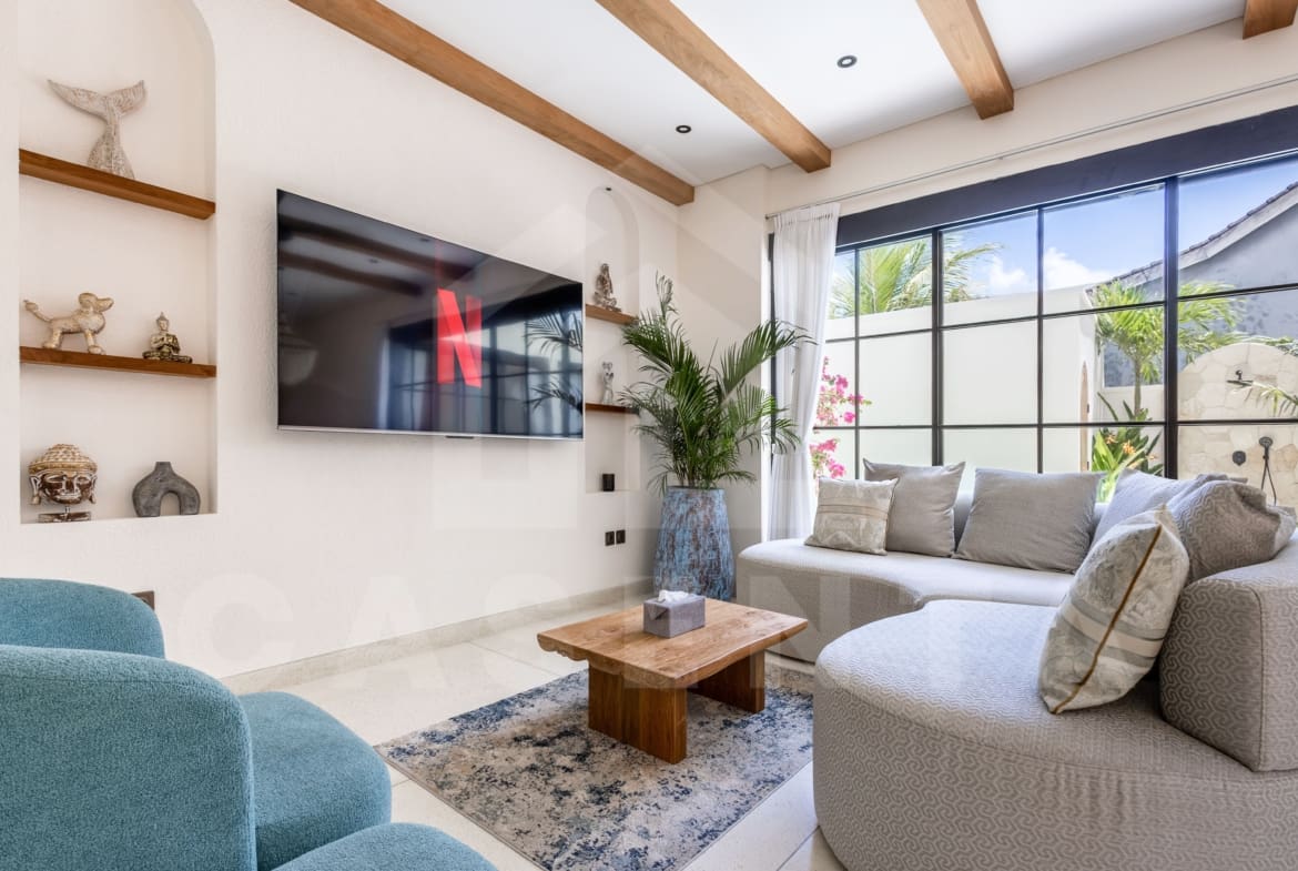 Bright living area with modern design in Balangan villa