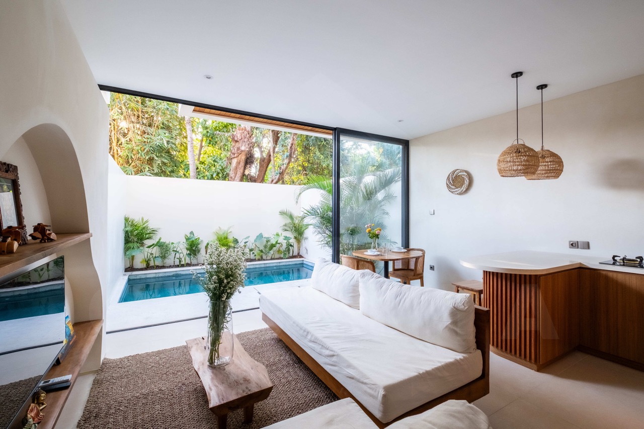 Bright living area of Bali villa for sale in Buduk