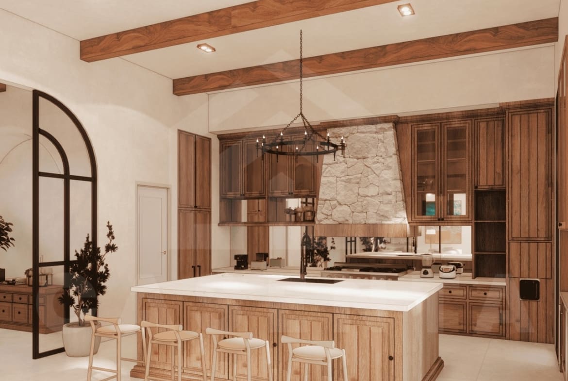 Fully equipped kitchen and dining area in Babakan luxury villa