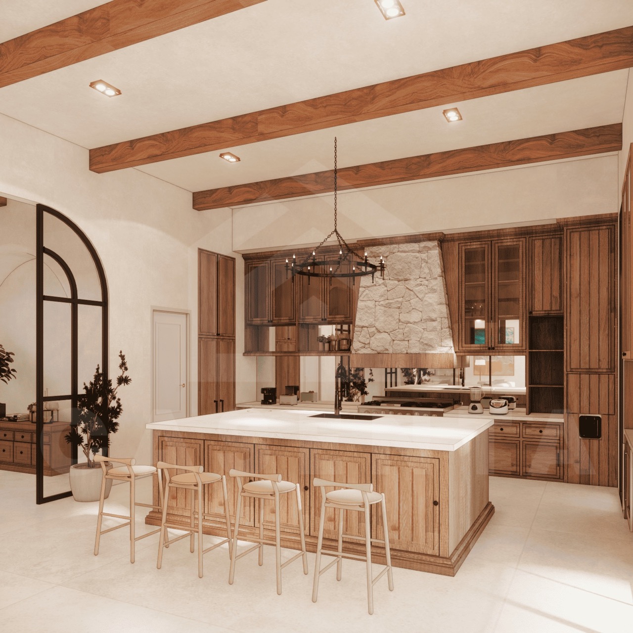 Fully equipped kitchen and dining area in Babakan luxury villa