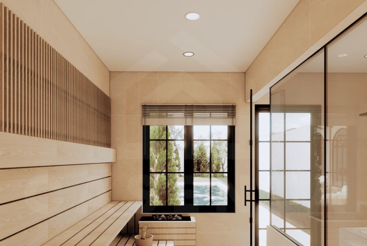 Private sauna room in Babakan luxury villa