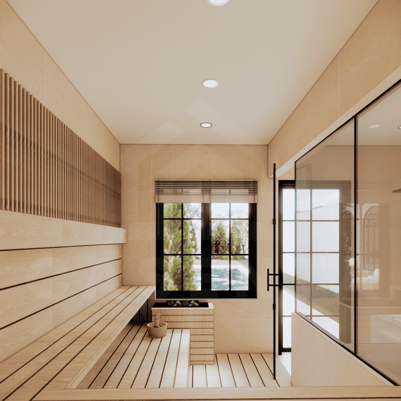 Private sauna room in Babakan luxury villa