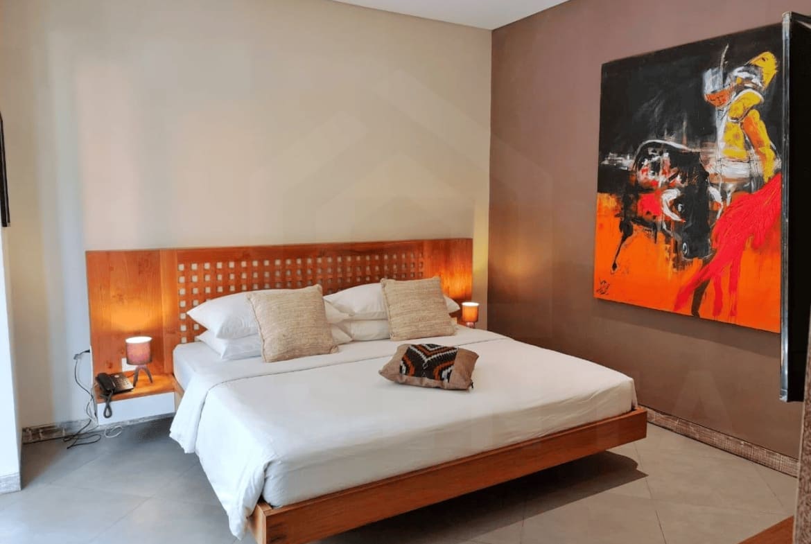 Ensuite bedroom in modern Kerobokan villa