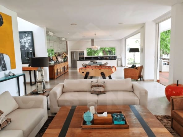 Open-plan living area in Kerobokan family villa