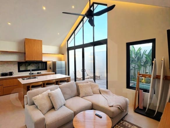Living area and kitchen of 1-bedroom investment villa Bali