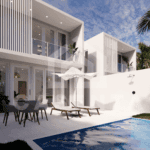 Exterior courtyard with private pool and balcony (Ungasan villa Bali)