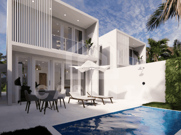 Exterior courtyard with private pool and balcony (Ungasan villa Bali)