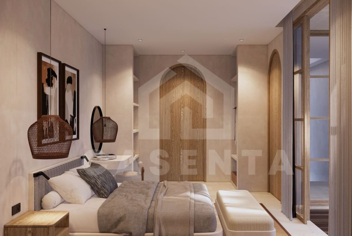 Modern bedroom in Mediterranean villa Uluwatu