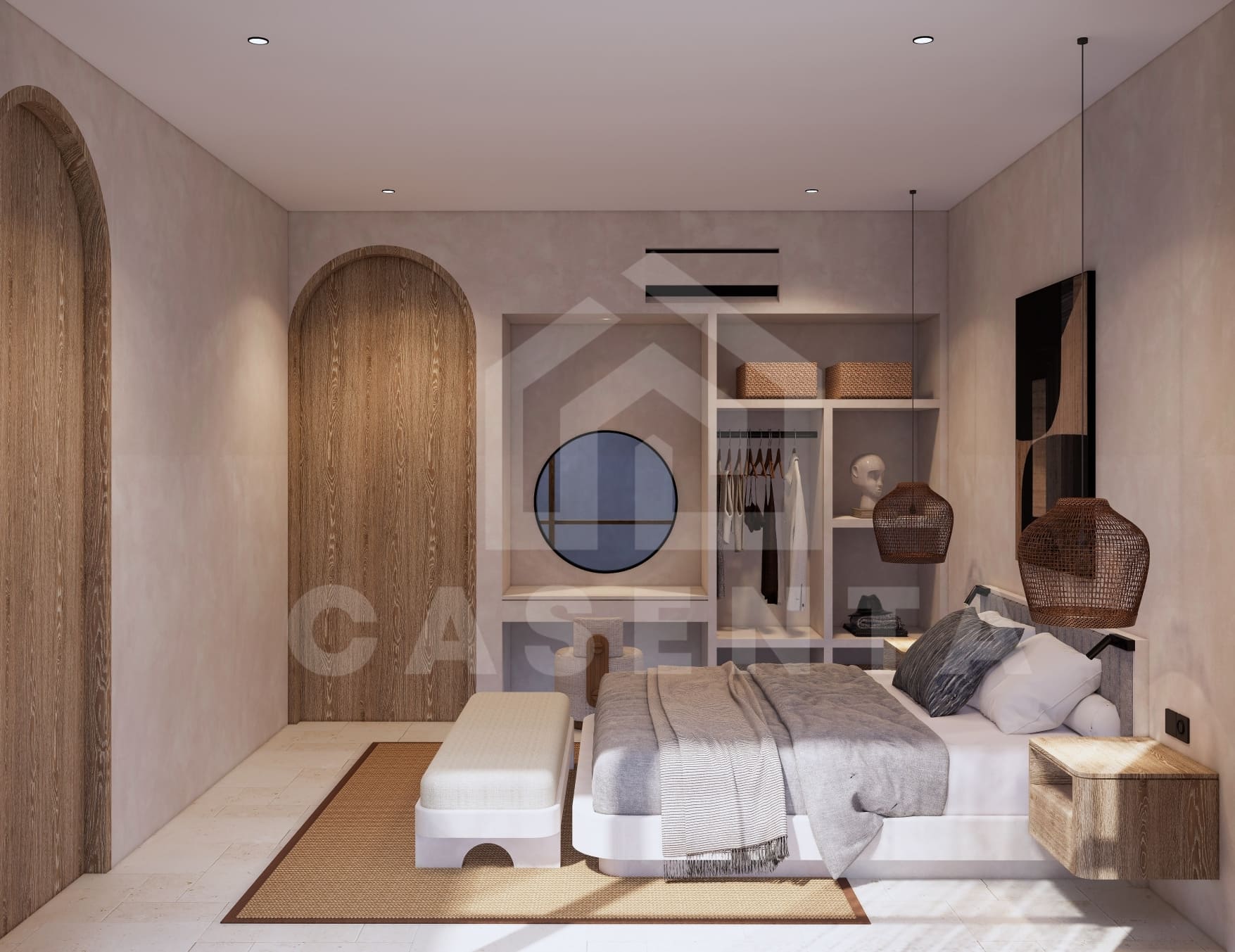 Stylish bedroom in freehold villa in Pecatu Uluwatu