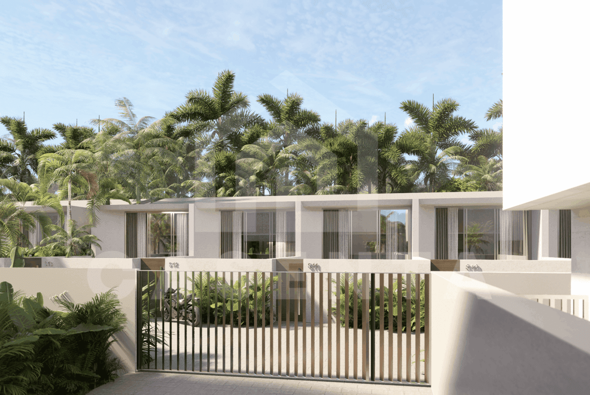 Gated villa complex with shared parking in Melasti Bukit