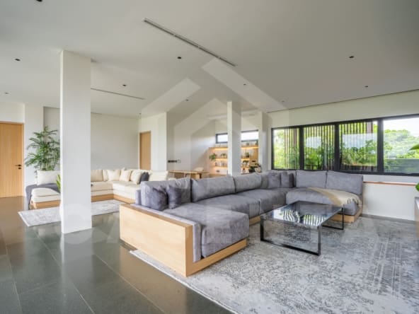 Spacious open-plan living area inside modern Canggu villa