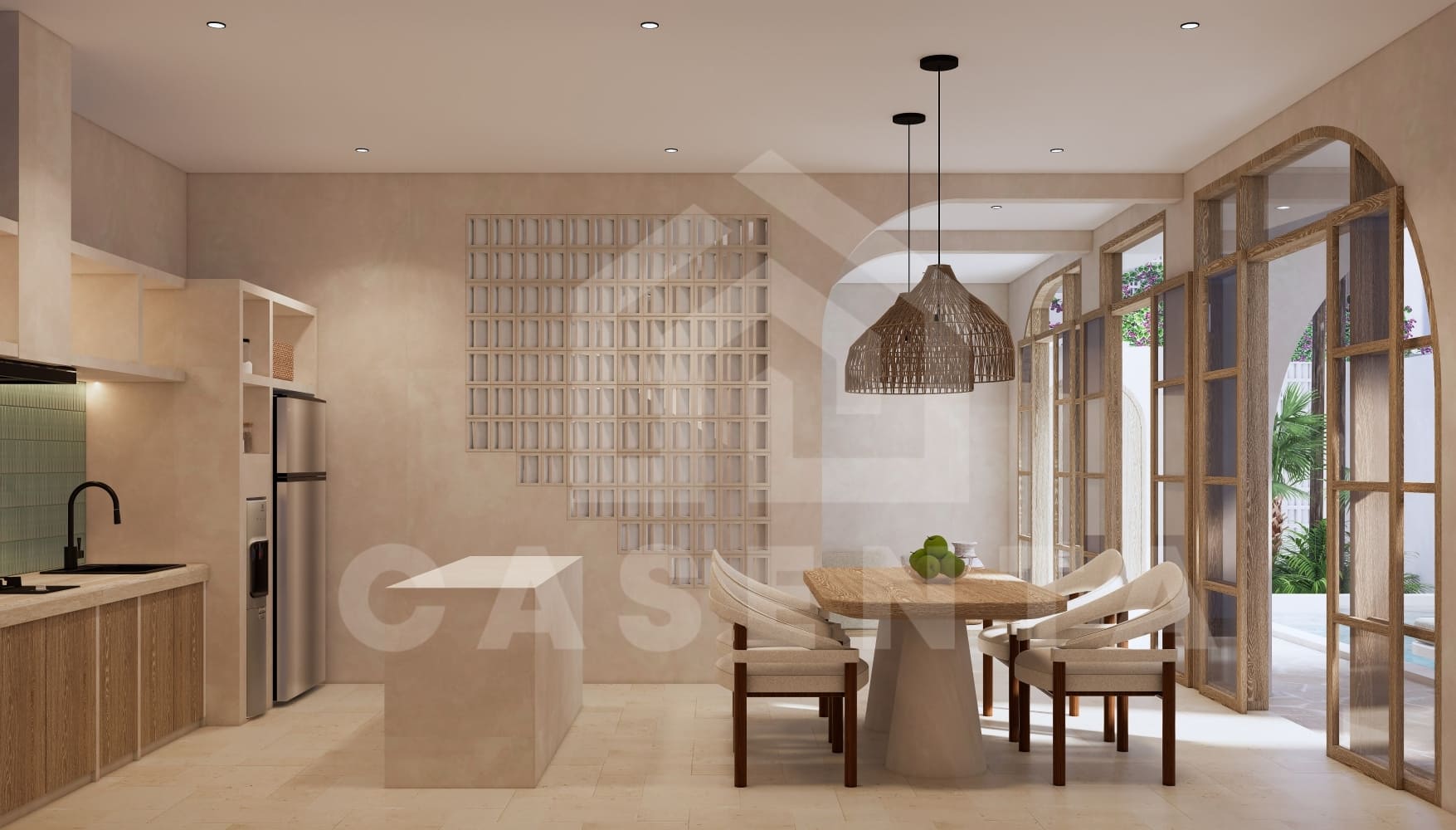 Dining area in Mediterranean villa Pecatu Uluwatu