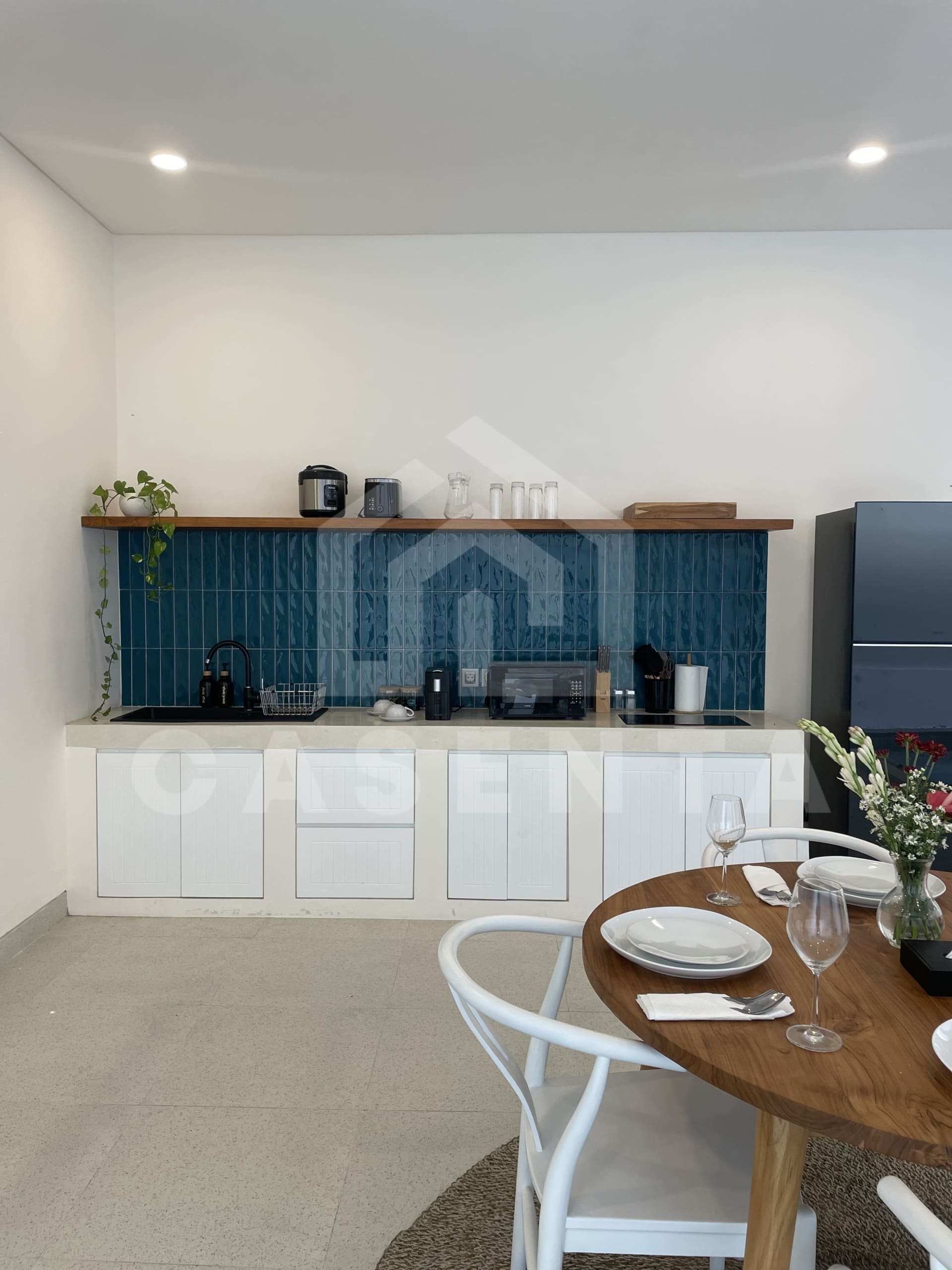 Fully equipped kitchen in modern Canggu villa