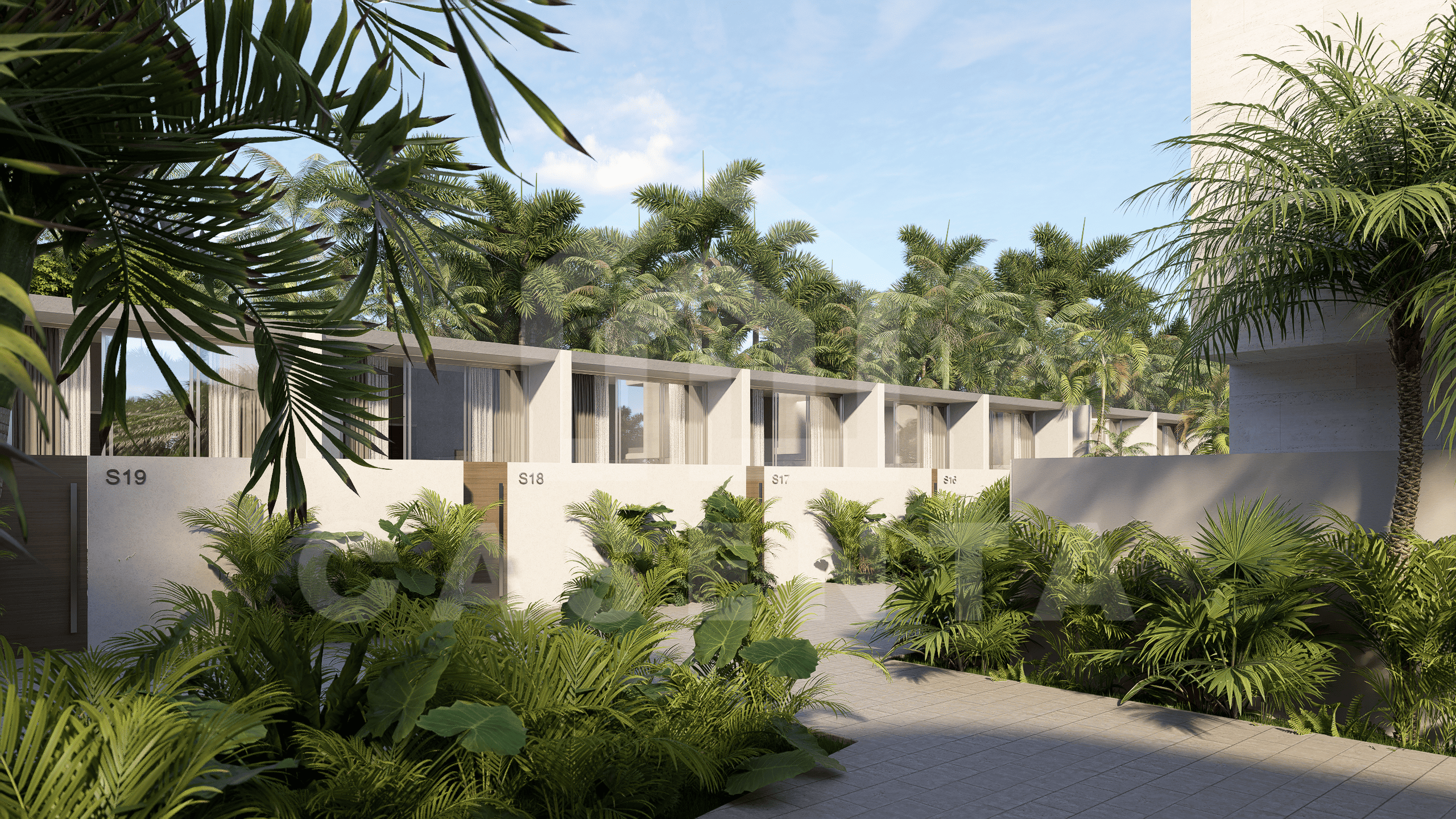 Modern villa complex exterior in Melasti Bukit