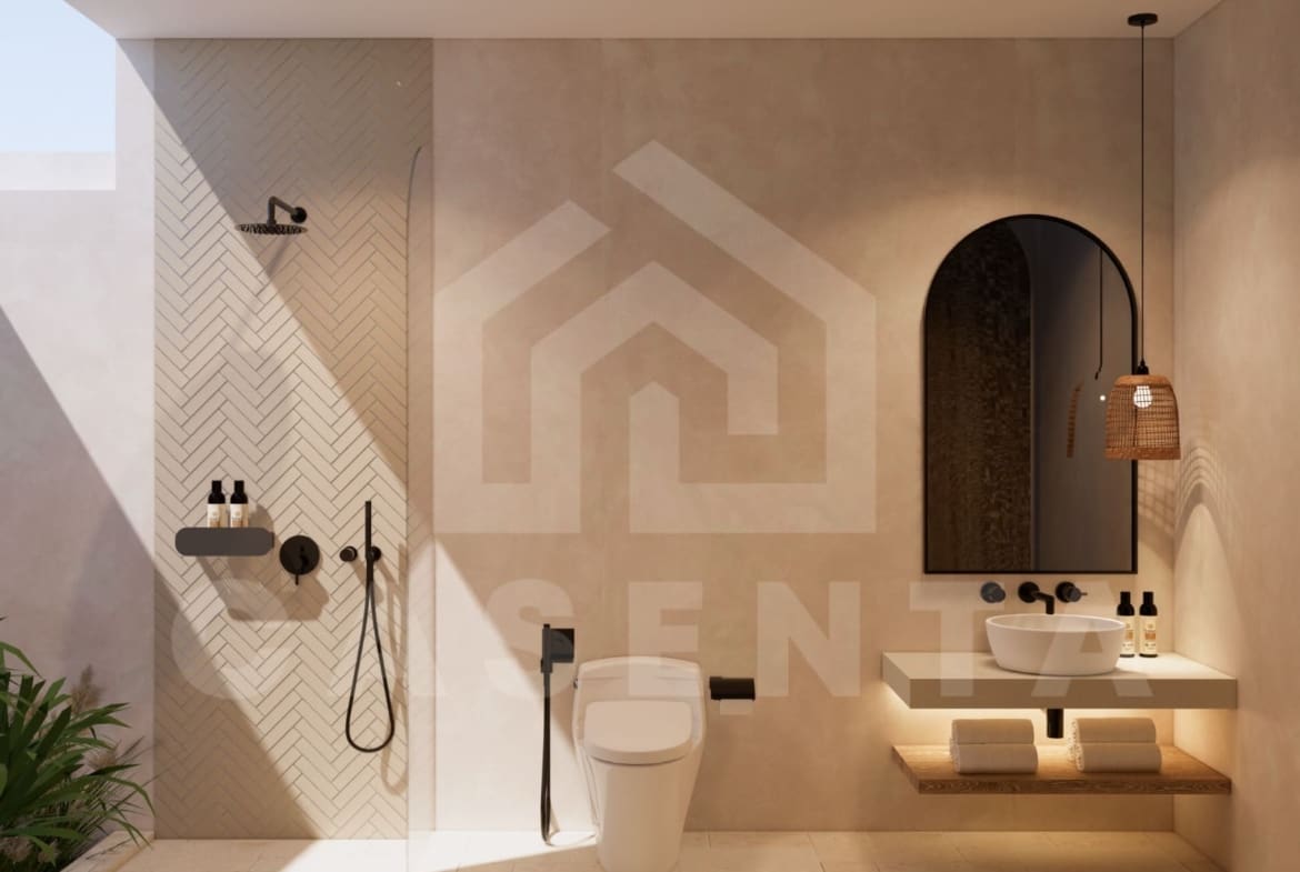 Contemporary bathroom design in Pecatu investment villa