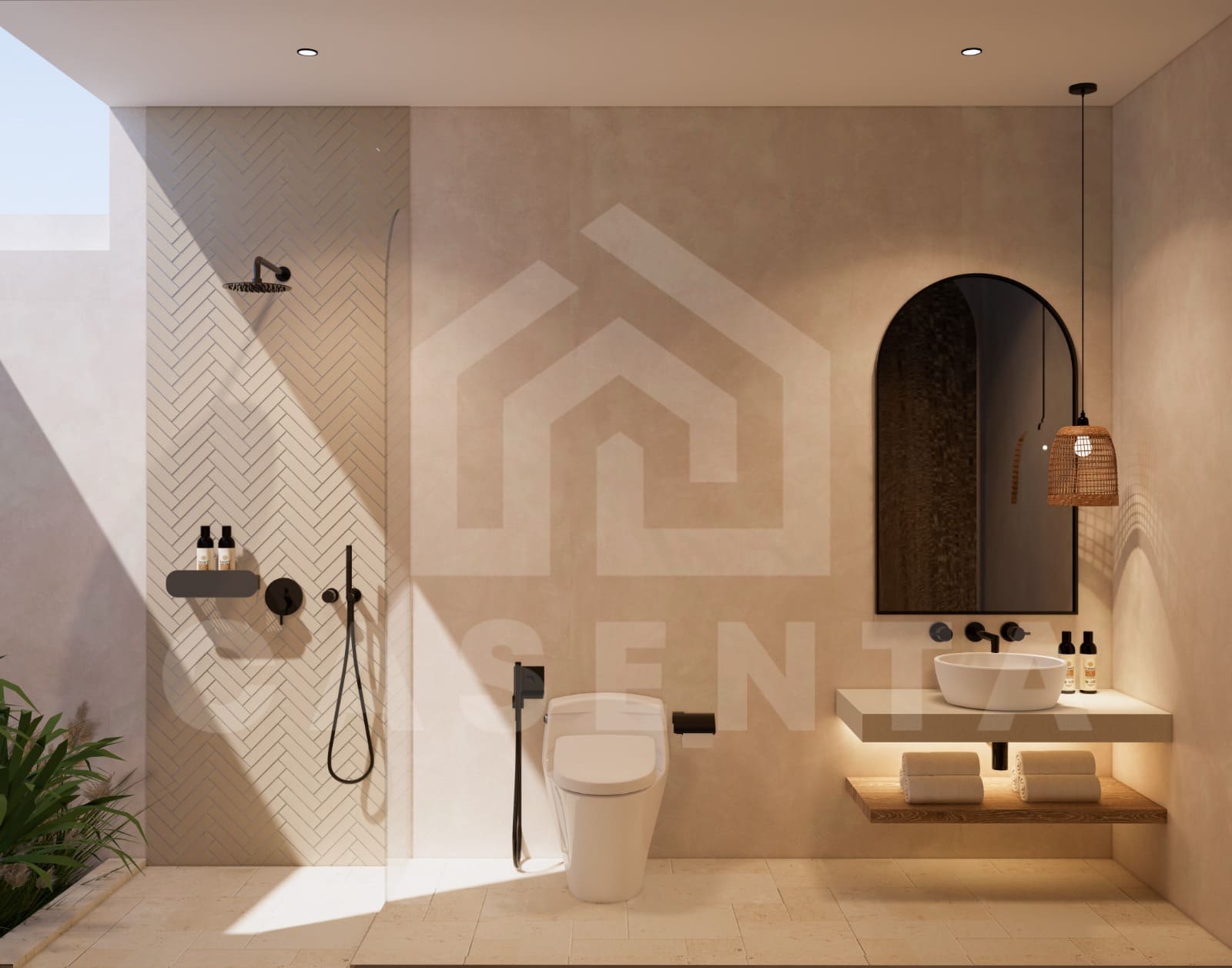 Contemporary bathroom design in Pecatu investment villa