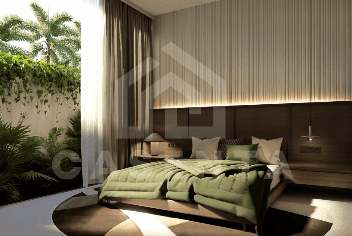 Bedroom with garden view in Melasti villa