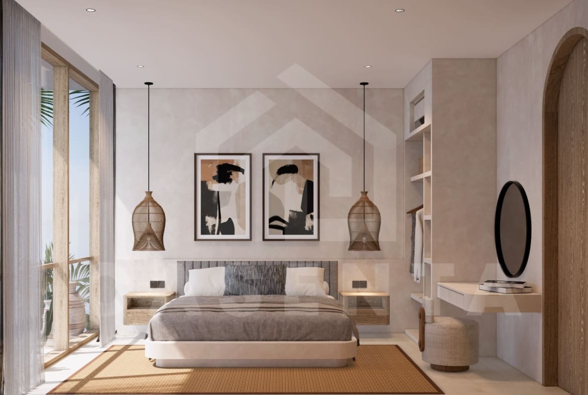 Bedroom interior in modern Pecatu villa for sale