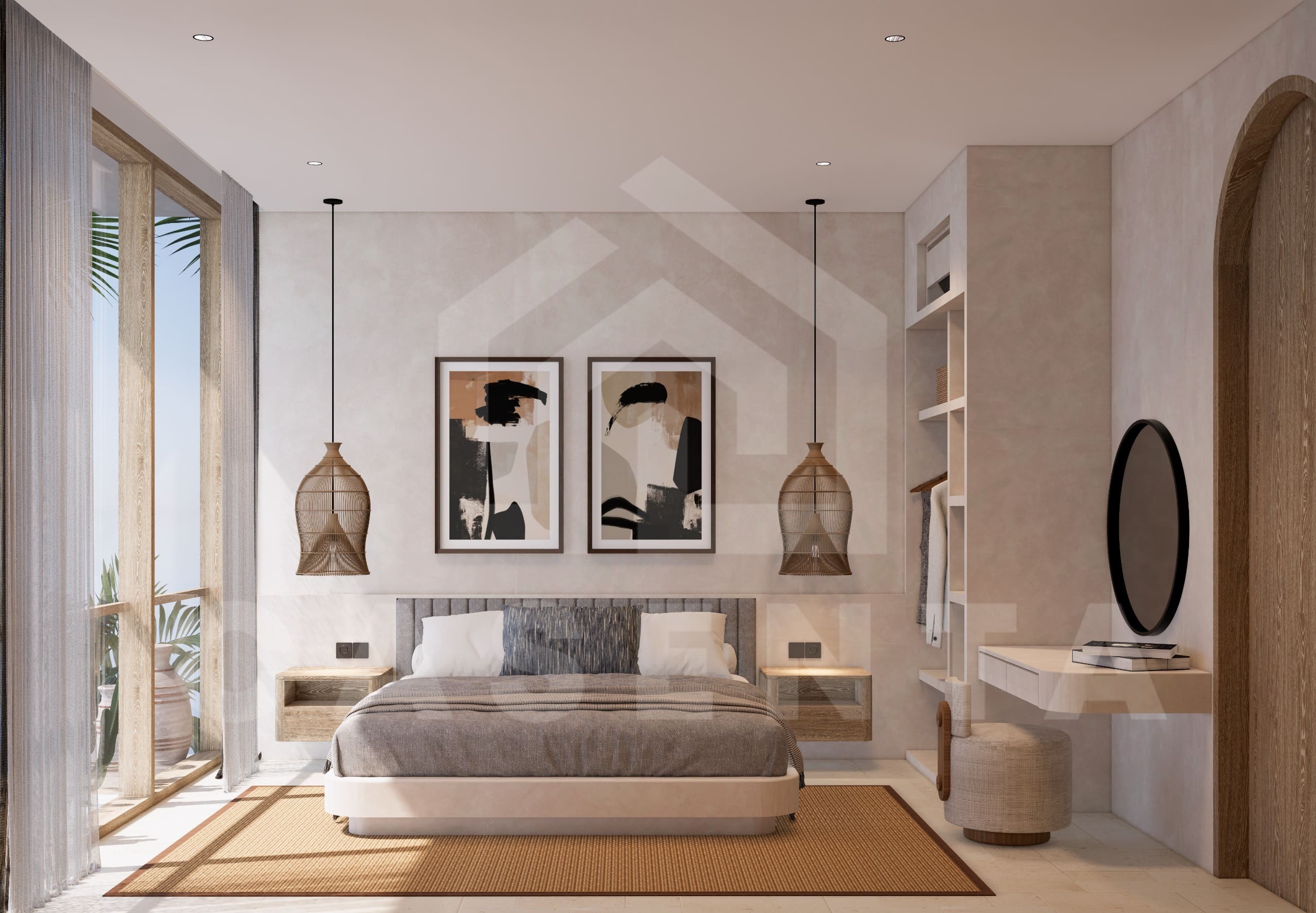 Bedroom interior in modern Pecatu villa for sale