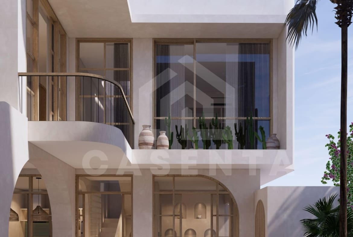 Outdoor pool area at Mediterranean villa in Pecatu