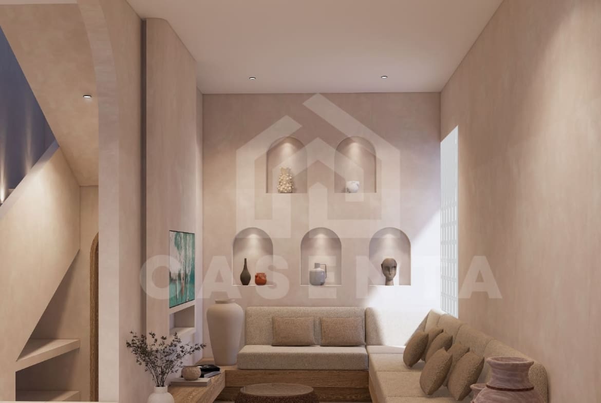 Sunken living room in Mediterranean villa Uluwatu