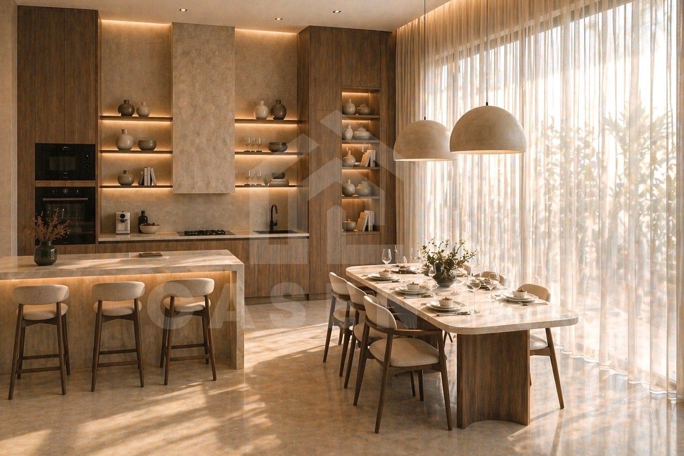 Seseh villa fully equipped modern kitchen and dining bar